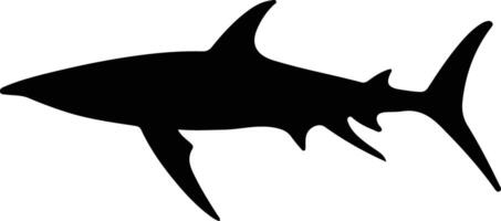 thresher shark  black silhouette vector