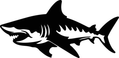 tiger shark  black silhouette vector