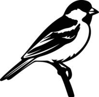 tree sparrow  black silhouette vector