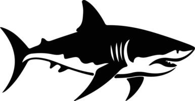 Tigre tiburón negro silueta vector
