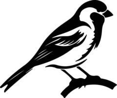 tree sparrow  black silhouette vector