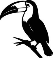 toucan  black silhouette vector