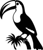 toucan  black silhouette vector