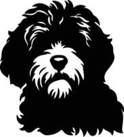 Portuguese Water Dog   black silhouette vector