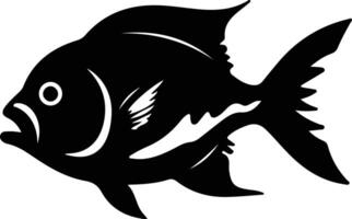 piranha  black silhouette vector