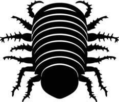 pill bug  black silhouette vector