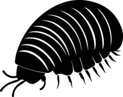 pill bug  black silhouette vector