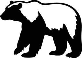 polar bear  black silhouette vector
