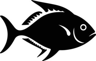 pompano  black silhouette vector