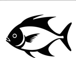 pompano  black silhouette vector