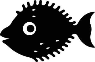 pufferfish  black silhouette vector