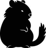 quokka negro silueta vector