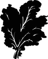 collard greens  black silhouette vector