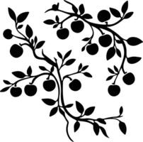 crabapple  black silhouette vector