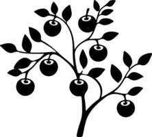 crabapple black silhouette vector