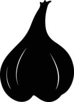 garlic  black silhouette vector