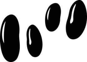 lima bean  black silhouette vector