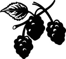 mulberry  black silhouette vector