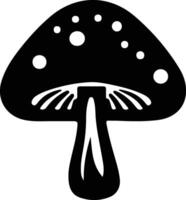 mushroom  black silhouette vector