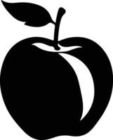 nectarine  black silhouette vector