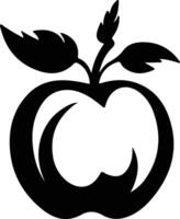 nectarine  black silhouette vector