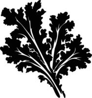 mustard greens  black silhouette vector