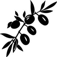 olive  black silhouette vector