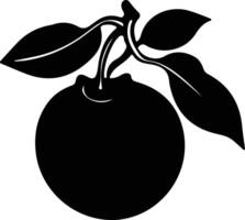 persimmon  black silhouette vector