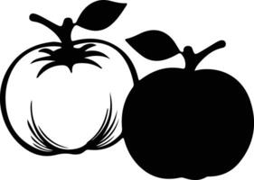 persimmon  black silhouette vector