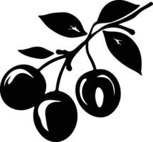 plum  black silhouette vector