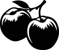 pluot  black silhouette vector