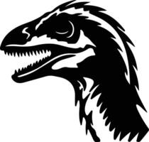 Utahraptor  black silhouette vector