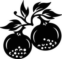 pomegranate  black silhouette vector