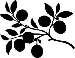 prune black silhouette vector