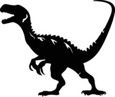 Utahraptor black silhouette vector