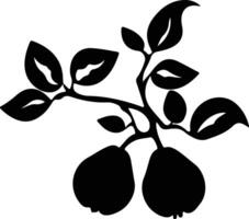 quince  black silhouette vector