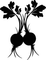 radish  black silhouette vector