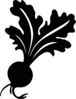 radish  black silhouette vector