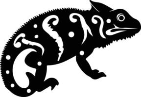 veiled chameleon  black silhouette vector