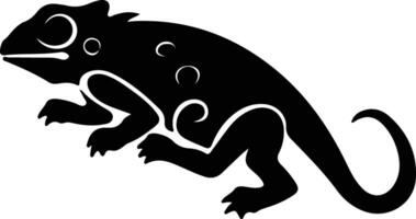 veiled chameleon  black silhouette vector