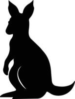 Wallaby negro silueta vector