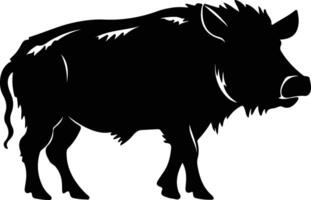 warthog  black silhouette vector