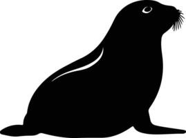 Weddell seal  black silhouette vector