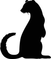 weasel  black silhouette vector