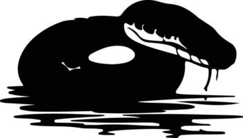 water moccasin  black silhouette vector