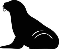 Weddell seal  black silhouette vector