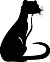 weasel  black silhouette vector