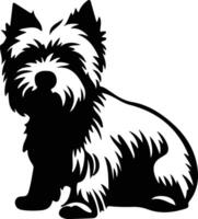 west highland white terrier  black silhouette vector