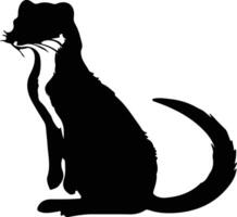 weasel  black silhouette vector