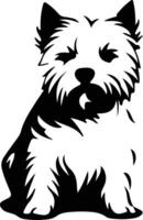 West Highland White Terrier   black silhouette vector